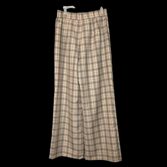 Stradivarius High Rise Wide Leg Plaid Pants Trousers Sz. US 12 - Picture 7 of 15